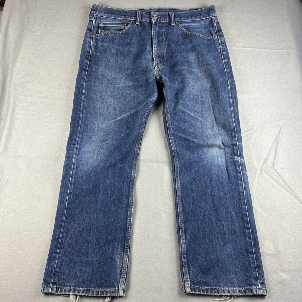 Levi’s 505 Denim Blue Jeans Mens 36x29 Casual Straight Leg Pants Medium Wash - Picture 3 of 14